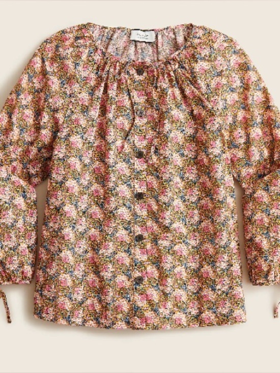 J. Crew Tops - J. Crew Collection tie-sleeve button-front top in Ratti® %100 Cotton Size M